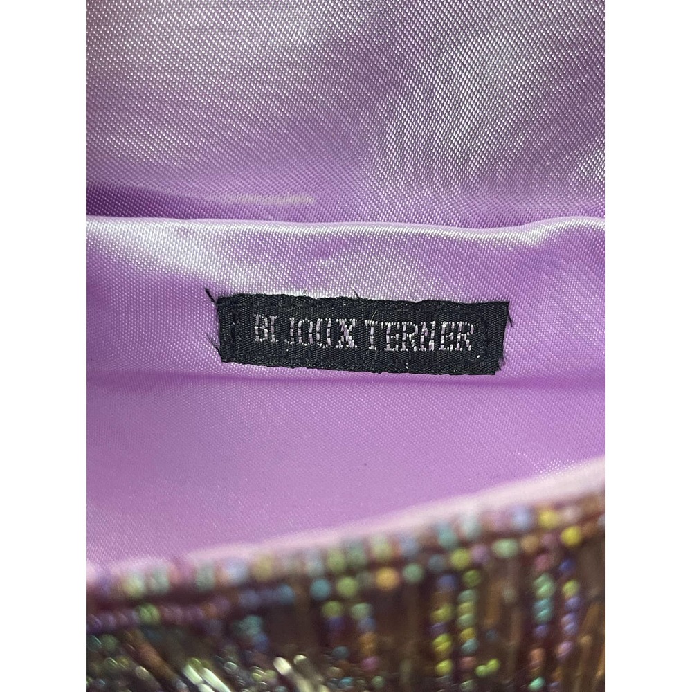 Lavender Beaded Vintage Style Bi Joux Terner Box Style Wristlet - Picture 4 of 4